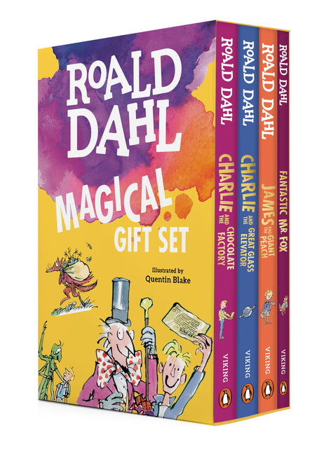 Roald Dahl Magical Gift Boxed Set (4 Books): Charlie and the Chocolate Factory, James and the Giant Peach, Fantastic Mr. Fox, Charlie and the Great Gl Viking Books for Young Readers