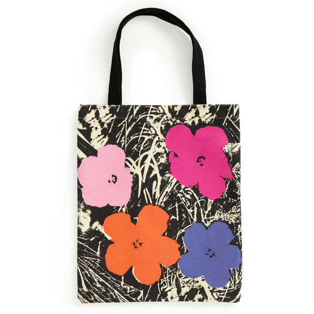 Warhol Flowers Canvas Tote Bag - Pink Galison