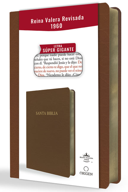 Biblia Reina Valera Revisada 1960 Letra Súper Gigante, Símil Piel Marrón / Spanish Bible Rvr 1960 Super Giant Print, Brown Leathersoft Origen